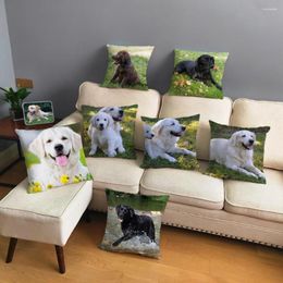 Kussen Smart Labrador Retriever Hond Cover Zacht Kort Pluche 45 45cm Case Home Decor Dierenkussens voor Sofa Car