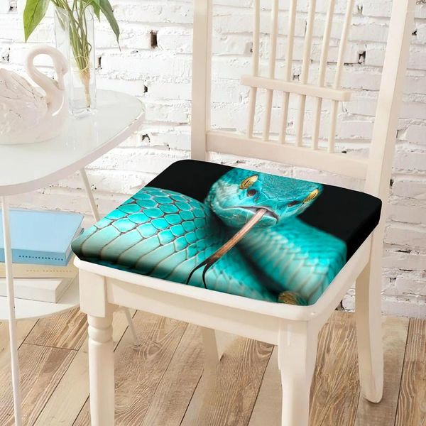 Almohada serpiente silla de impresión de animales salvajes espuma de memoria respaldo s almohadilla de pelaje extraíbles para decoración del comedor interior