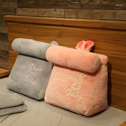 Almohada Sofá Silla Respaldo para cama con un juego largo Cojín extraíble gris Asiento de lana artificial súper suave S