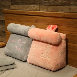 Almohada Sofá Silla Respaldo para cama con un juego largo Cojín extraíble gris Asiento de lana artificial súper suave S