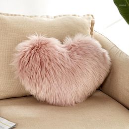 Kussenbank dekking liefde hart faux fur case woonkamer decoratieve kussenslopen zonder kern