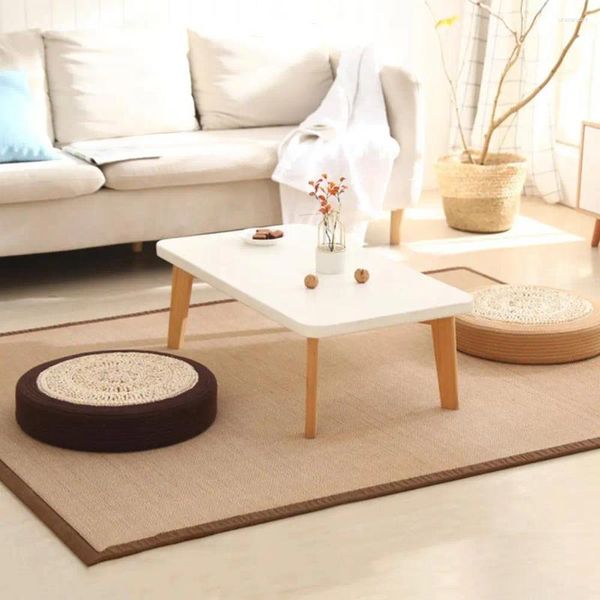 Oreiller canapé tissé à la main, siège de sol écologique, tapis d'assise rembourré pour chambre, sans odeur, paille de Yoga respectueuse de la peau