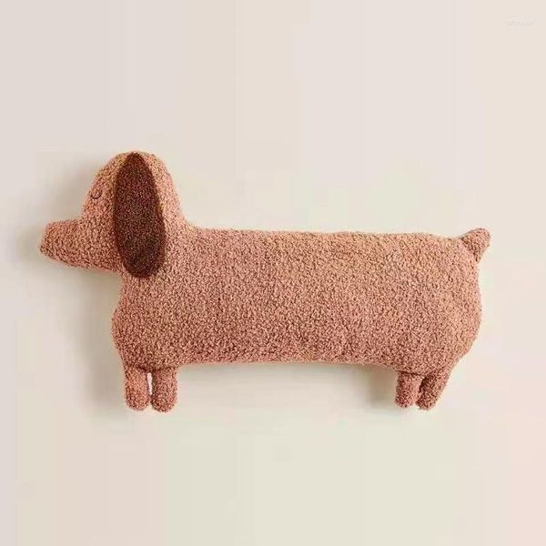 Almohada Suave Chic Acogedor Dachshund Felpa Largo Perro En Forma De Amor Decorativo Regalo Cálido Columna Lumbar