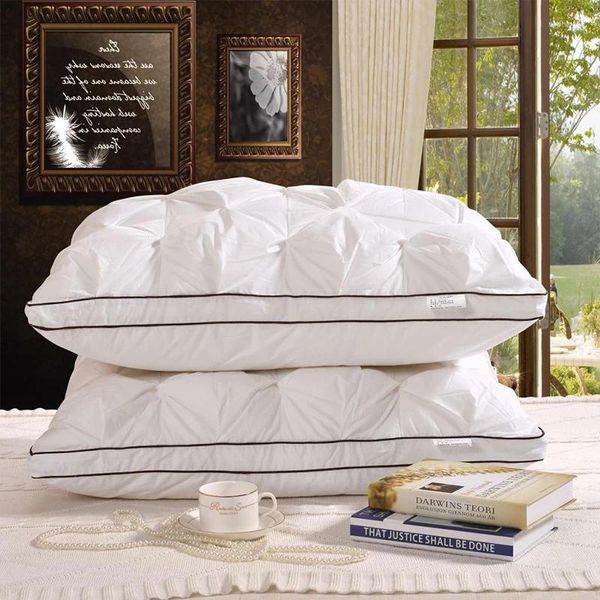Almohada de terciopelo de plumas suaves, almohadas transpirables para El/hogar para dormitorio, antihumedad, antiarrugas, antipolillas