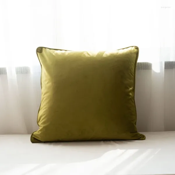 Almohada suave de lujo dorado verde terciopelo