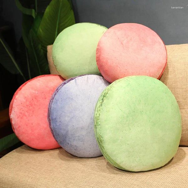 Oreiller macaron doux mignon peluche charmant casse de jet siège rond décor pour le bureau de la chambre canapé