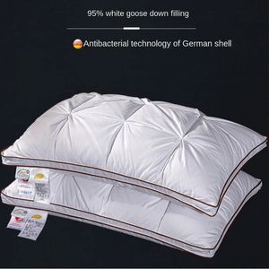 Kussen Zachte kussens Witte ganzendonsveren voor het slapen Nekbescherming Bed met 100% katoenen hoes 231205
