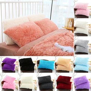 Oreiller doux en peluche lit oreillers couverture étui à cheveux longs fermeture éclair taie d'oreiller dormir hiver chaud fournitures pour la maison