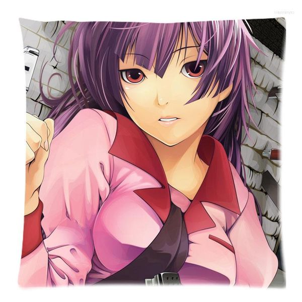 Funda cuadrada de poliéster suave para almohada, funda de sofá para silla de coche Senjougahara Hitagi, 45x45cm, sin relleno