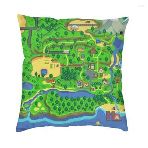 Funda de almohada suave Stardew Valley Map Throw Case Home Decor Custom Square Video Games Cover 45x45 funda de almohada para sala de estar