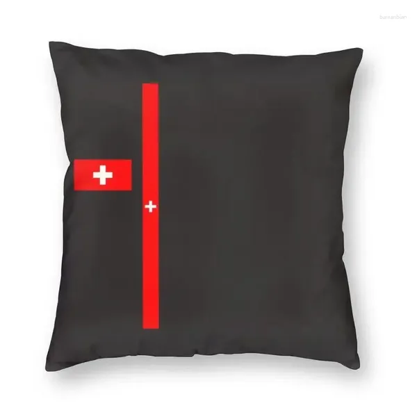 Taie d'oreiller douce avec drapeau suisse, taie d'oreiller décorative pour la maison, personnalisée, carrée, croix suisse, 40x40, pour salon