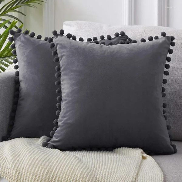 Almohada cubierta de terciopelo suave almohadas decorativas almohadas de almohada colores sólidos decoración del hogar de lujo