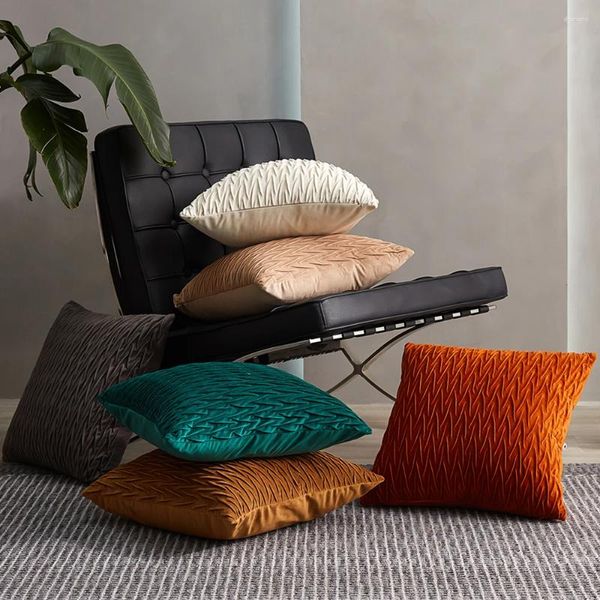 Oreiller motif tridimensionnel géométrique en velours doux pour le canapé 45 oreillers décoratifs nordiques