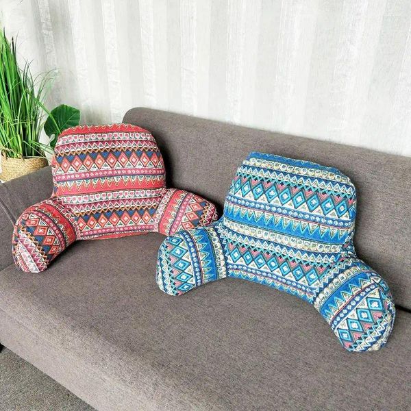 Almohada Color sólido Atrás con soporte de brazo Cama Lectura Resto Cintura para silla Asiento de automóvil Sofá Respaldo suave