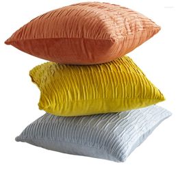 Kussen vaste kleuromslag fluweel snoep voor bank geplooide stijl worp covers Home Decor