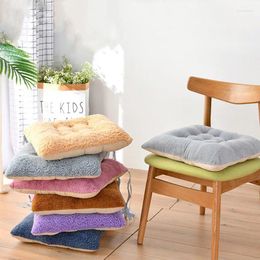 Oreiller couleur continue en peluche décoration de siège coussinet hiver chaise de salle à manger épaissie