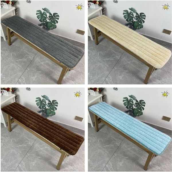 Almohada Color sólido Espesado Felpa Tira larga Sofá de madera Tarjeta Decoración del hogar Varios tamaños para uso en invierno