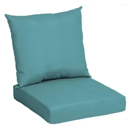 Kussen massief turquoise buiten 2-delige diepe stoel voor extra comfort