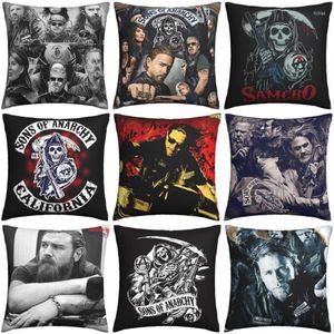 Kussen Sons Of Anarchy Geweld Kussensloop Polyester Cover Decor Rock Hardcore Heavy Metal Case Home Zipper250B