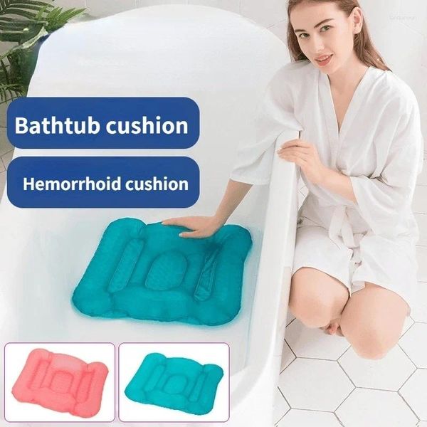 Almohada bañera de spa bañera inflable suave engrosado en espesado asiento de hemorroides de soporte de la cadera tazas de succión de agua enfriamiento