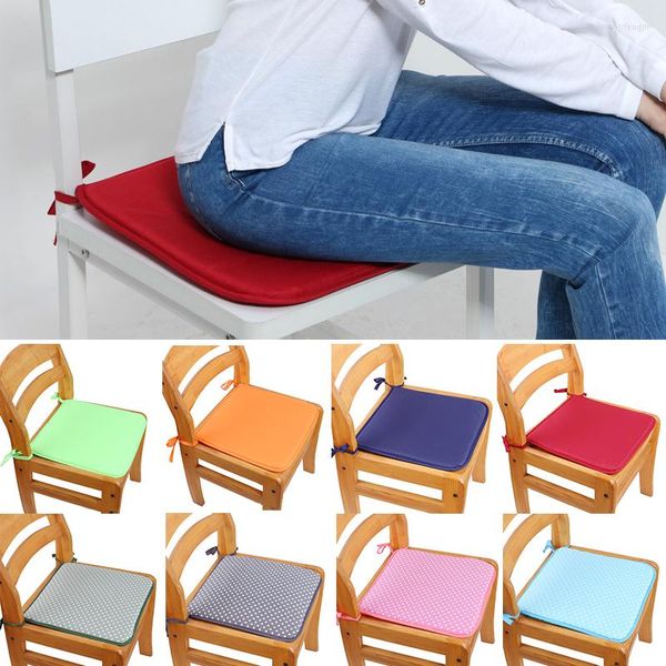 Oreiller chaise carrée coussin de siège coquille remplissage salle à manger avec attaches antidérapant salle à manger école tapis de bureau