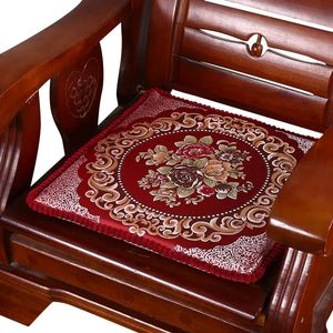 Almohada cuadrada de estilo chino para sofá de caoba, extraíble, lavable, antideslizante, asiento individual, almohadilla para silla de casa, suave, sin decoloración de bolas