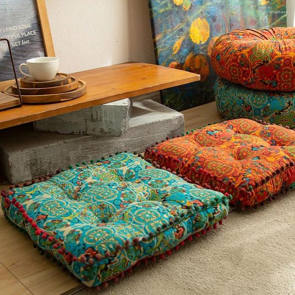 Oreiller carré de siège marocain, style bohémien, doux et créatif, coussin de chaise, Tatami japonais, pour dossier de canapé, décoration de maison Boho