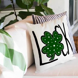 Kussen St. Patrick's Day kussensloop Lucky Klavertjes Vier Cover Irish Festival Home Sofa Decoratie Groene hoezen