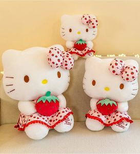 Pillow Strawberry Cartoon Hello Little Cat Doll Plux Toy Cutoon Cat Cat Child's Doll's Doll Dol Dol Dold Gift Wholesale