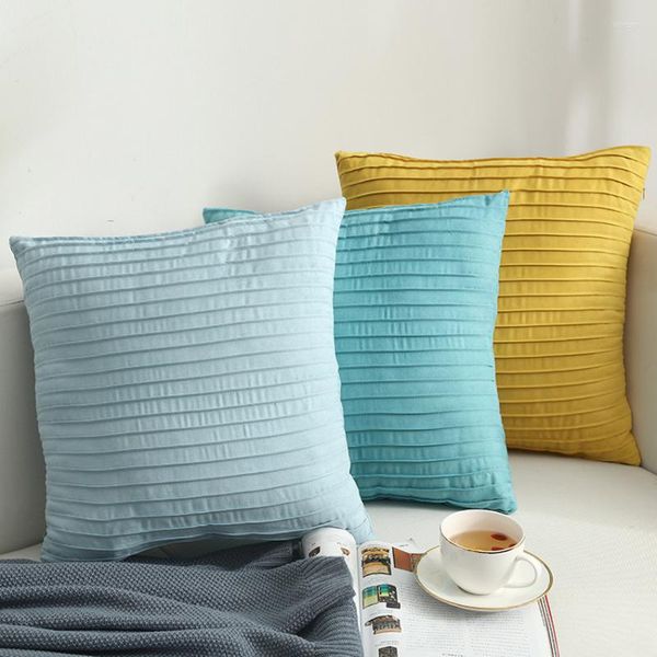 Oreiller Stripe Couleur Unie Couverture Ménage Simple Taies D'oreiller Rectangle Couvre La Maison Deocr Carré Pour