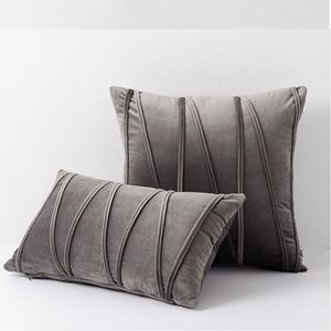 Almohada Funda de almohada a rayas Estilo europeo Corbata de cordón Fundas de sofá Funda de terciopelo para el hogar 3 Tamaño