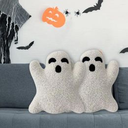 Oreiller en peluche d'apparence Adorable, entièrement rempli, fantôme de dessin animé d'halloween, oreiller décoratif effrayant pour fête