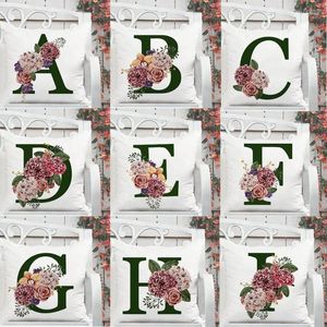 Kussen Zomerhoes Tuin Bloemen Alfabet Groen Covers Home Decor Housse Coussin 45x45