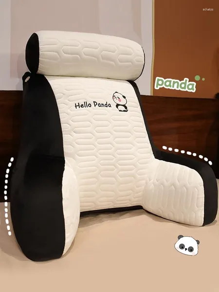 Pillow Summer Shreds Panda Aumento de altura Soporte lumbar Lumbable Dormitorios de los alumnos lavables Backrest