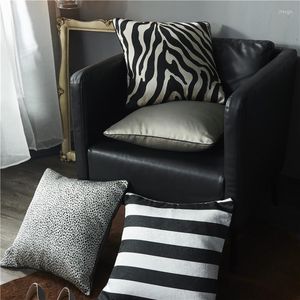 Kussen zomer zijden deksel zebra luipaard afdrukkoffer satijn Noordse zwart wit decoratieve kussensloop bank bedilky