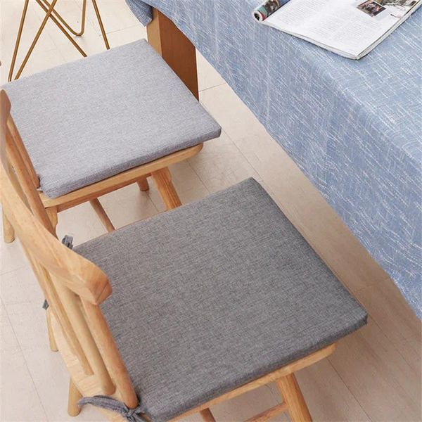 Almohada verano estudiante dormitorio silla estera color sólido comedor con cuerda transpirable algodón lino hogar taburete pad