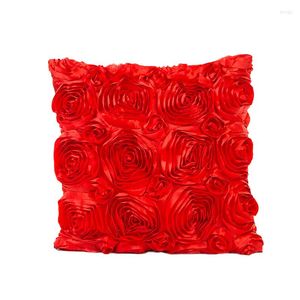 Kussen Super grote bloemendecoratie Rood groene hoes 40x40 cm geen binnenkant sofa ornament gooi s Home Dec x118