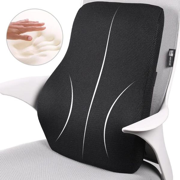 Prise en charge de l'oreiller pour la chaise de bureau Mémoire de voiture mousse arrière Ergonomic Orthopedic Rest Bureau en fauteuil roulant