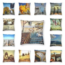Oreiller surréalisme peintures de Salvador Dali Cover Home Decor Square Famme Art Throw 45x45cm