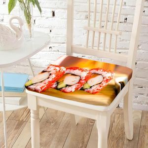 Oreiller Sushi nourriture imprimé chaise repos S coton mousse à mémoire de forme lavable manteau chaises coussin pour salle à manger intérieure décor à la maison