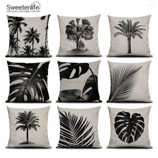 Oreiller Sweetenlife Plantes tropicales Couverture de motif écologique chaise 50cm x décoratif en gros