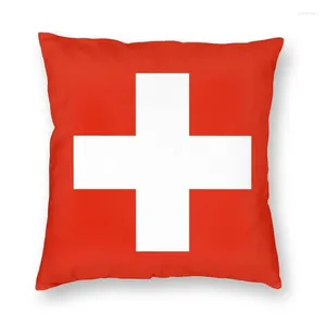 Oreiller Suisse Suisse Couvre du drapeau 40x40cm jet d'impression de décoration pour la voiture double côté