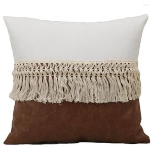 Oreiller gland Patchwork cuir canapé maison bohême Style décoratif oreillers couverture pour salon taie d'oreiller