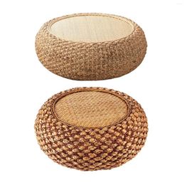 Oreiller tatami sol couverture de corde tricotée rembourrée futon boutique tissée respirant pouf pour méditation décor de thé de salle à manger