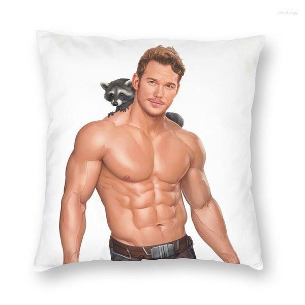 Oreiller tentant Sexy morceau musclé homme couverture canapé décoration mâle garçon Gay Art carré jeter 45x45 cm