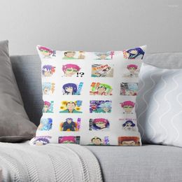 Almohada La vida desastrosa de saiki k lanza cubiertas decorativas para las fundas de almohadas a cuadros del sofá