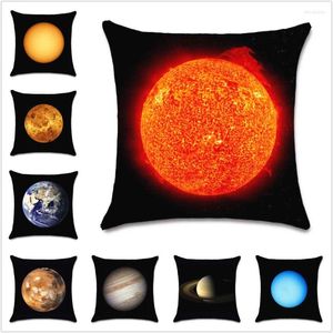 Funda de almohada del sistema Solar ocho planetas sol tierra Marte funda de almohada niños Amigo regalo decorativo hogar sofá asiento silla decoración cubierta