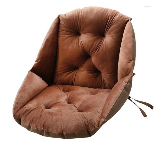 Almohada gruesa de felpa integrada para ocio, asiento de Color sólido, sofá súper suave, silla, esteras, respaldo, colchón cálido, decoración del hogar