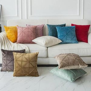 Kussen gooi comfortabele decoratieve vierkante noordse stijl kunst fluwelen sofa thuiskamer decor voor dagelijks gebruik solide kleur ins