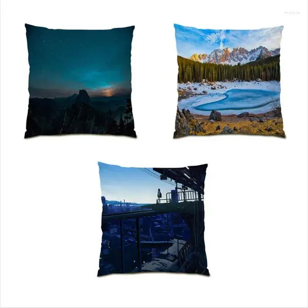 Fundas de almohada de 18x18 pulgadas, decoración de árboles forestales, sofá para el hogar, funda para sala de estar, regalo de hojas de terciopelo E1036